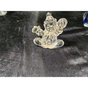 Vintage Clear Glass Clown Figurine